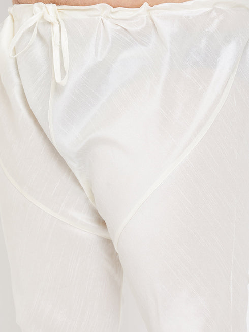 Vastramay Men's Plus Size Aqua Blue Silk Blend Kurta Pyjama Set